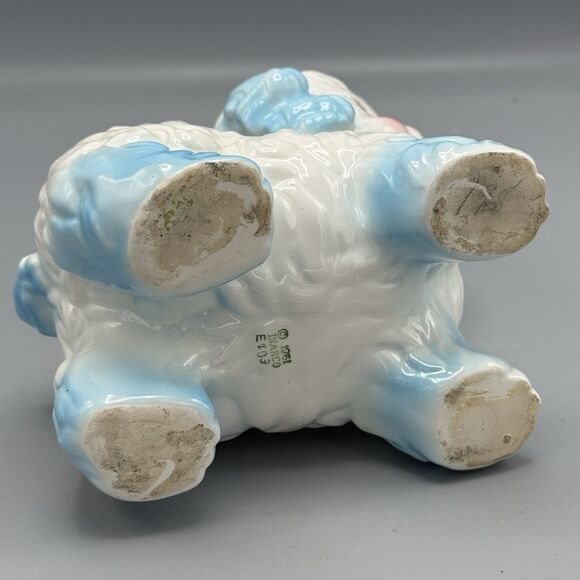 1961 Inarco E403 Blue Sheep Lamb Puppy Planter Japan Nursery Anthropomorphic - Picture 9 of 14